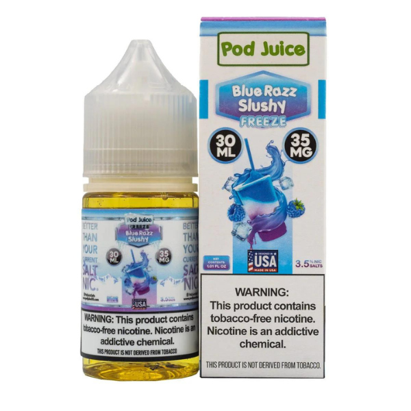 Best Deal Pod Juice Salt Vape Juice 30ML Blue Razz Slushy Freeze