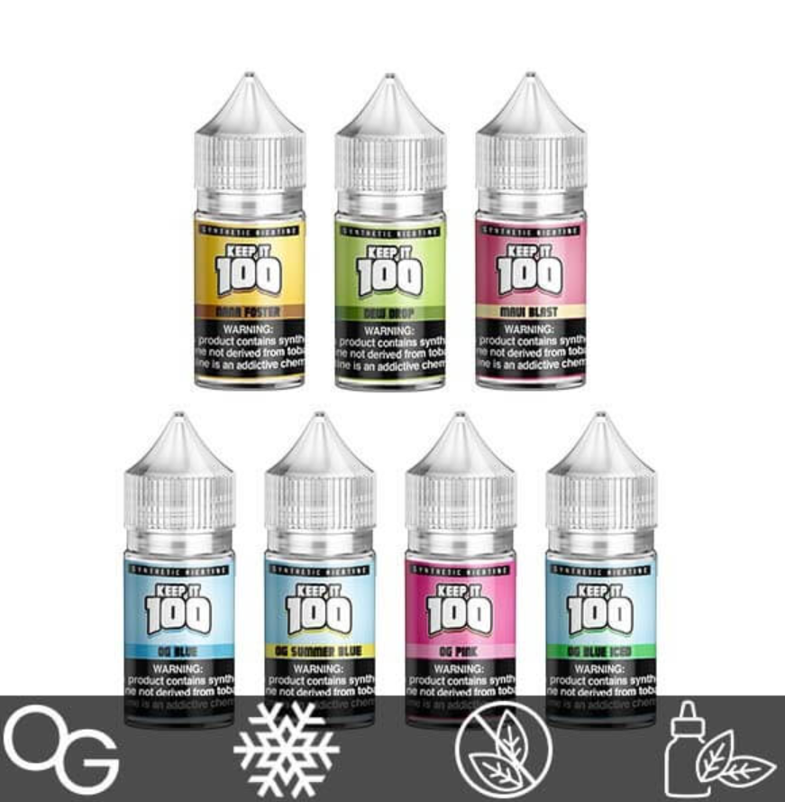 Keep It 100 Synthetic Salt 30mL Vape Juice Best Flavors 