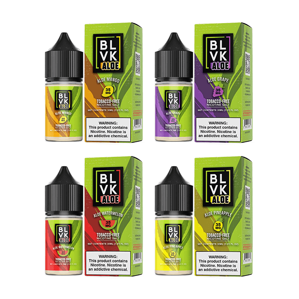 BLVK ALOE TFN Salt Series 30mL Vape Juice Best Flavors Aloe Mango Aloe Grape Aloe Watermelon Aloe Pineapple