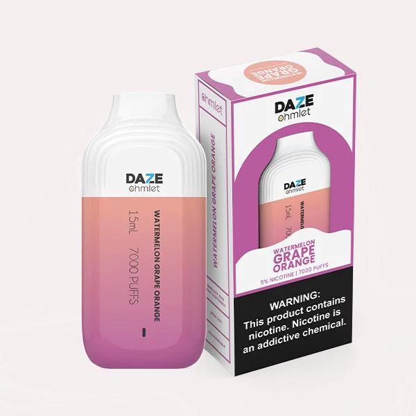 7Daze OHMLET 7000 Puffs Disposable Vape Best Flavor Watermelon Grape Orange