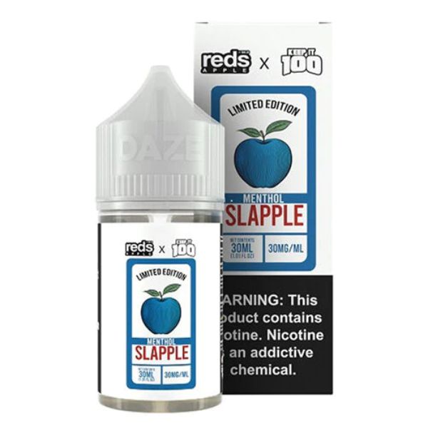 7Daze Reds x Keep It 100 Vape Juice 30mL Salt - Slapple Menthol Best Flavor