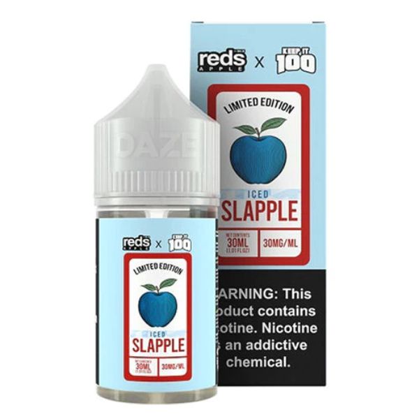 7Daze Reds x Keep It 100 30mL Salt - Slapple Iced Vape Juice Best Flavor Slapple Iced