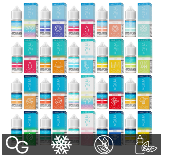 Aqua Remix Tobacco Free Nicotine Salt Vape Juice 30mL Best Flavors