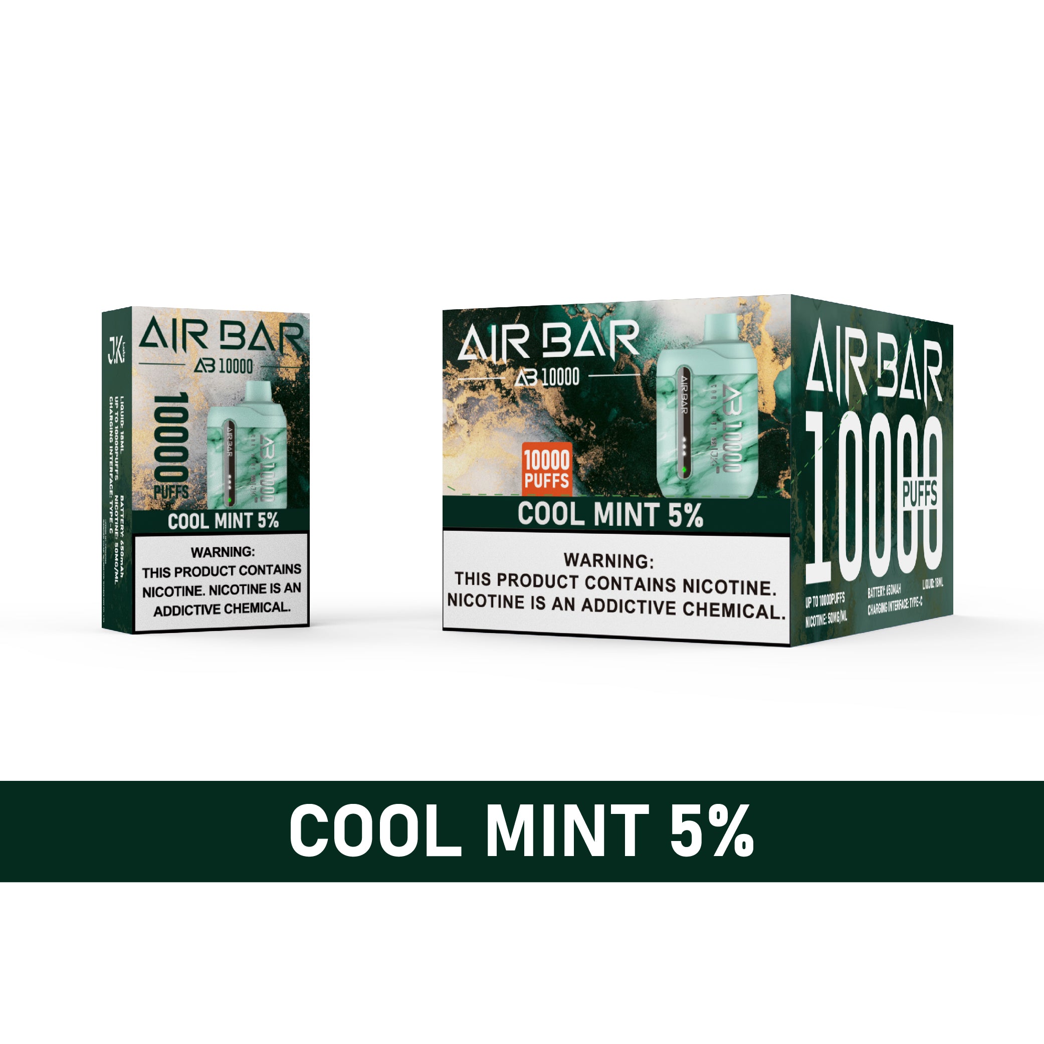 Air Bar AB10000 Disposable Vape 10 Pack 18mL Best Flavor Cool Mint