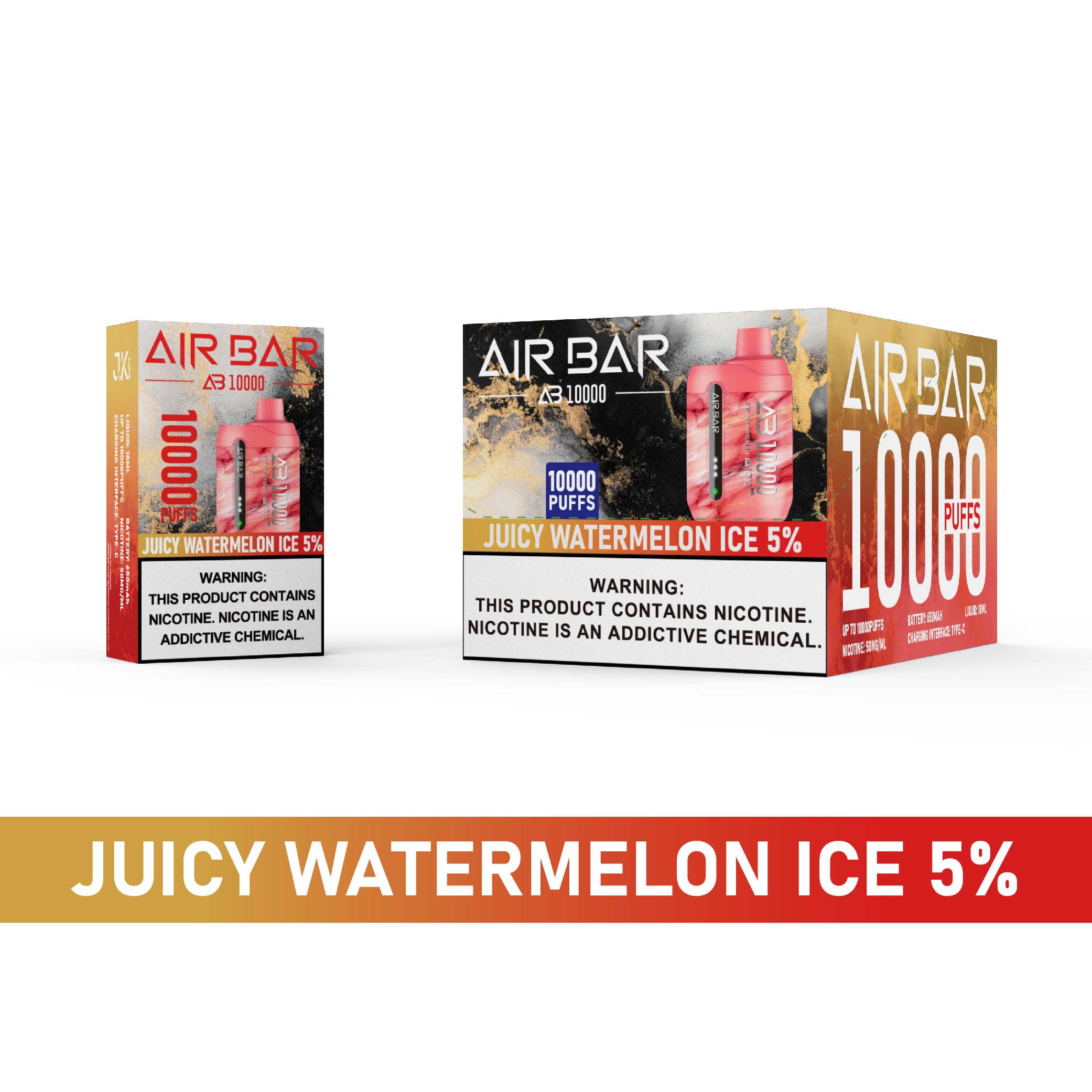 Air Bar AB10000 Disposable Vape 10 Pack 18mL Best Flavor Juicy Watermelon Ice