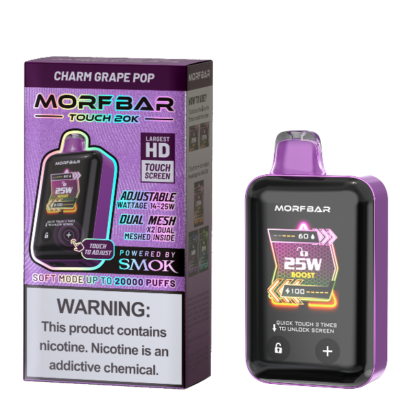 Best Deal SMOK Morf Bar Touch 20000 Puffs Disposable Vape 18mL - Charm Grape Pop