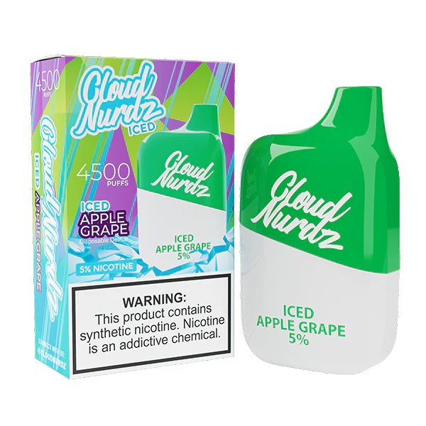 Best Deal Cloud Nurdz 4500 Puffs Disposable Vape 12mL Apple Grape Iced