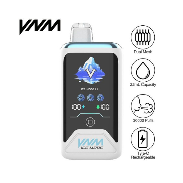 Best Deal VNM Ice Mode 30,00 Puff Disposable Vape 22mL 5 Pack - Cool Mint