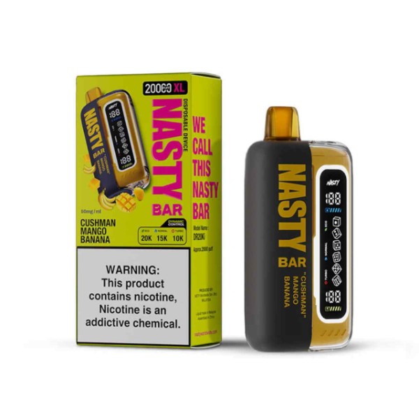 Nasty Bar Disposable 20000 Puff Vape Juice 17mL Best Flavor Cushman Mango Banana