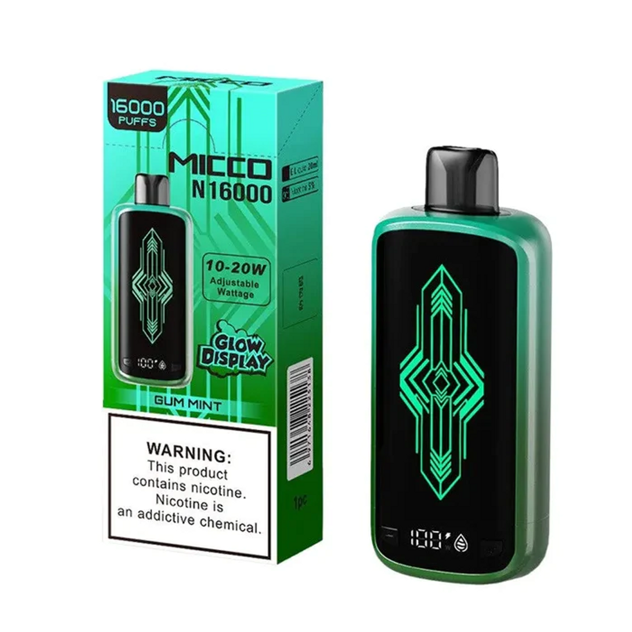 MICCO N16000 Disposable Vape 20mL Best Flavor Gum Mint