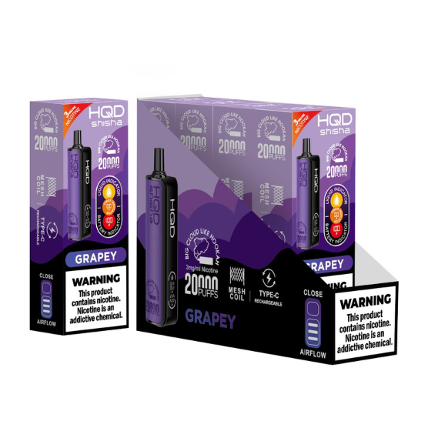 Best Deal HQD Shisha 20,000 Puff Disposable Vape - Grapey