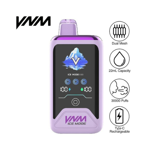 Best Deal VNM Ice Mode 30,00 Puff Disposable Vape 22mL 5 Pack - Juicy Grape