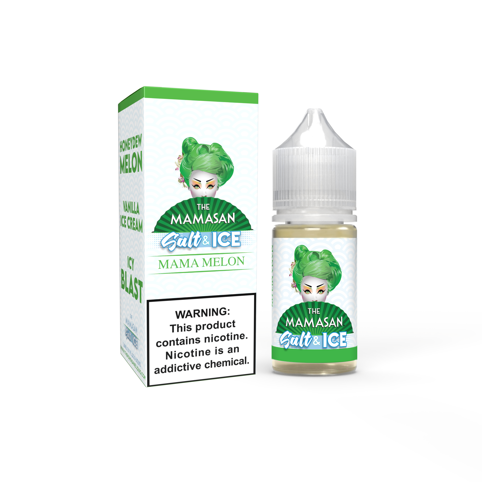 The Mamasan Salt 30ML Vape Juice Best Flavor Mama Melon Salt & Ice