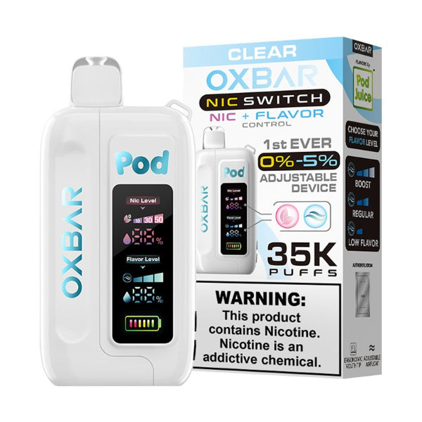 OXBAR x Pod Juice NIC Switch 35,000 Puff Disposable Clear