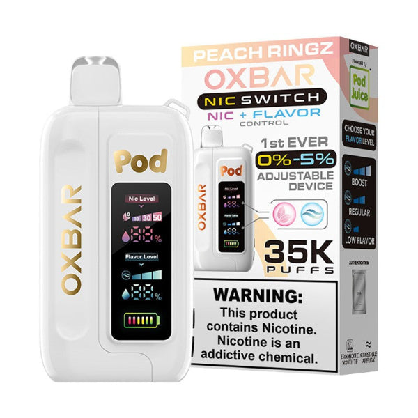 OXBAR x Pod Juice NIC Switch 35,000 Puff Disposable Peach Ringz