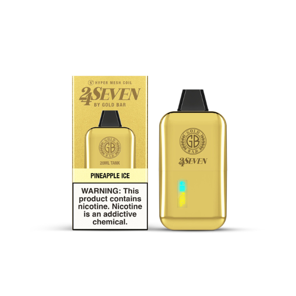 Gold Bar 24Seven 24000 Puff Disposable Vape 20mL - Pineapple Ice