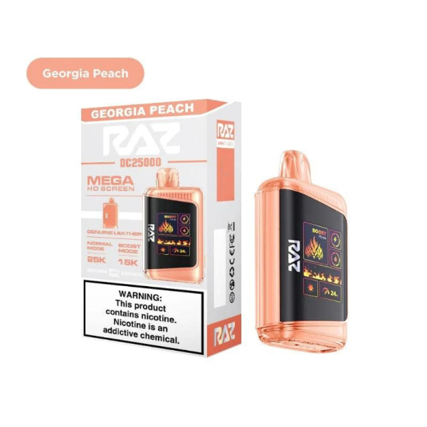 Best Deal RAZ DC25K 25,000 Puffs Rechargeable Vape 16mL - Georgia Peach 