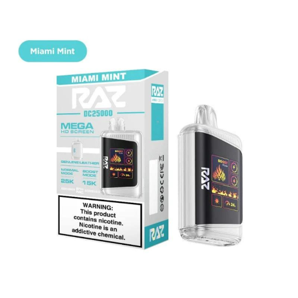 Best Deal RAZ DC25K 25,000 Puffs Rechargeable Vape 16mL - Miami Mint