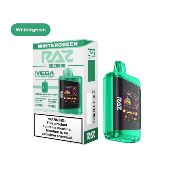 Best Deal RAZ DC25K 25,000 Puffs Rechargeable Vape 16mL - Wintergreen