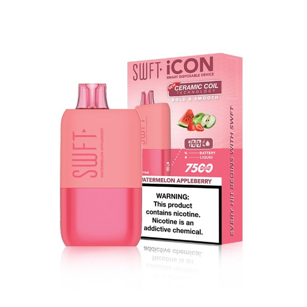 Best Deal SWFT Icon 7500 Puffs Ceramic 17mL Disposable Vape Watermelon Appleberry