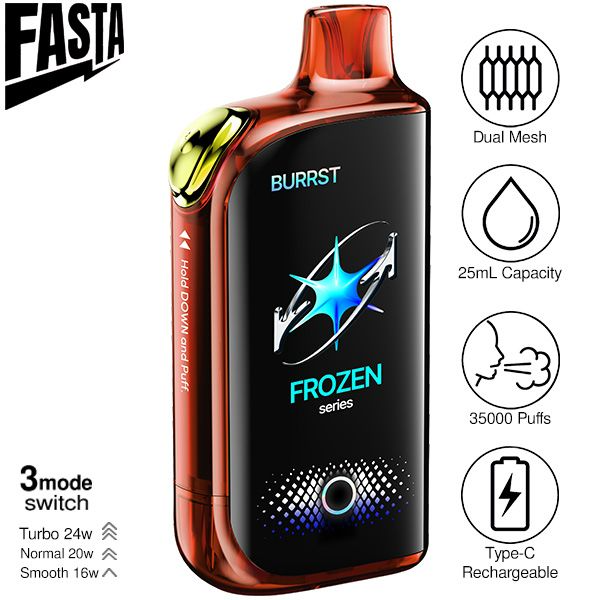 Best Deal Fasta Burrst 35,000 Puffs Disposable Vape 25mL 5 Pack - Strawberry Banana Frozen