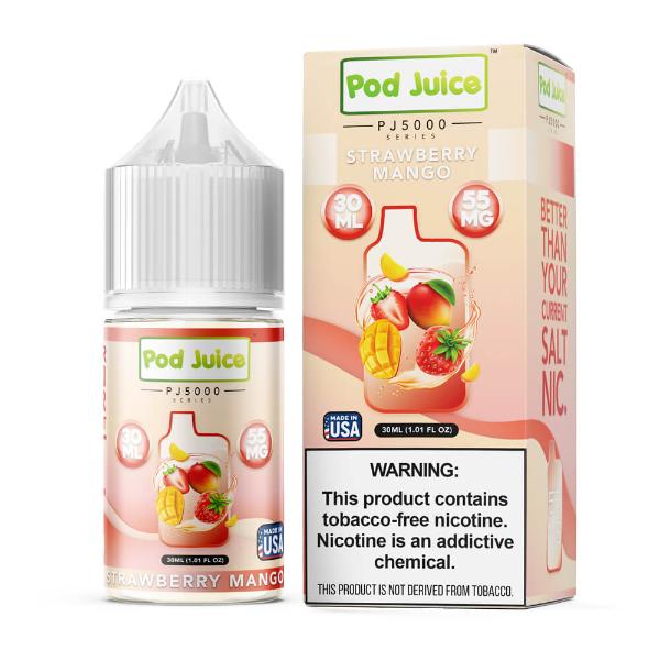 Best Deal Pod Juice TFN PJ5000 Salt Vape E-Liquid 30mL (Salt Nic) - Strawberry Mango