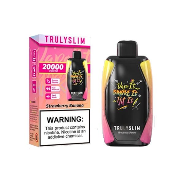 Best Deal Truly Bar Trulyslim 20000 Puffs Disposable Vape 18mL Strawberry Banana