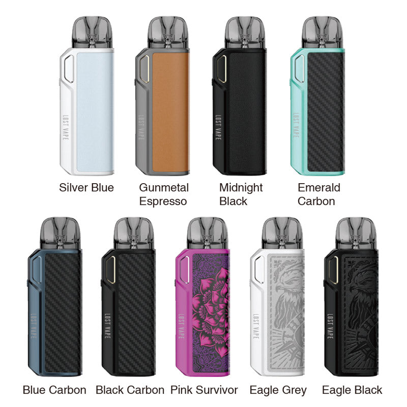 Lost Vape Thelema Elite 40 Pod Kit Best Colors Silver Blue Gunmetal Espresso Midnight Black Emerald Carbon Blue Carbon Black Carbon Pink Survivor Eagle Grey Eagle Black