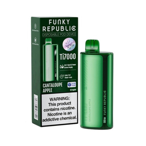 Best Deal Funky Republic Ti7000 Recharge Vape 12.8mL Cantaloupe Apple