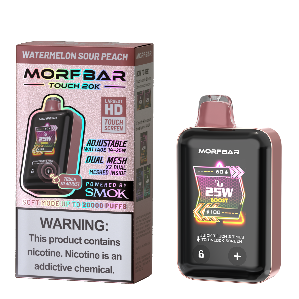 Best Deal SMOK Morf Bar Touch 20000 Puffs Disposable Vape 18mL - Watermelon Sour Peach