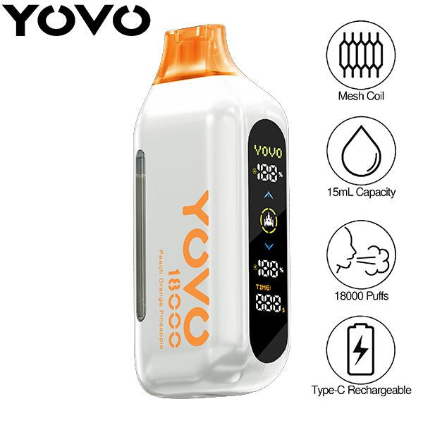 Yovo Ultra 18000 Puffs Disposable Peach Orange Pineapple