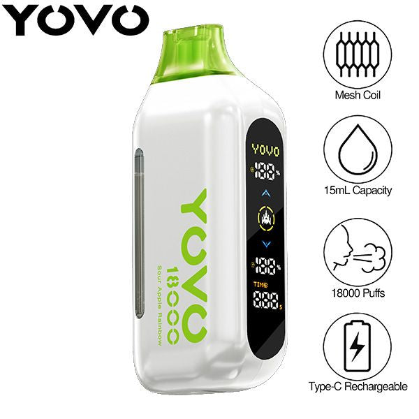 Yovo Ultra 18000 Puffs Disposable Sour Apple Rainbow