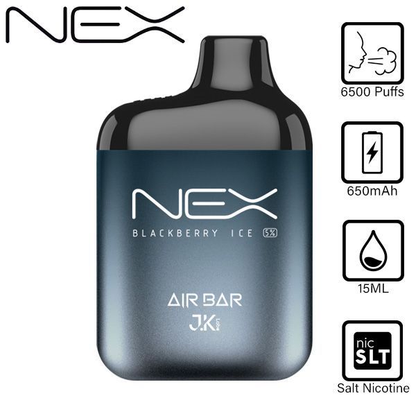 Air Bar NEX 6500 Puffs Disposable Vape 10 Pack 15mL Best Flavor Blackberry Ice