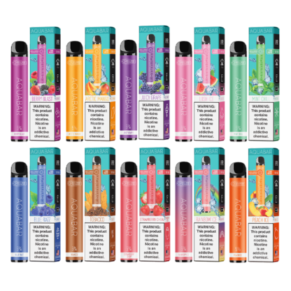 AquaBar Single Disposable Vape Best Flavors Berry Blast Arctic Mango Juicy Grape Lush Ice Mint Chill  Blue Razz Tobacco Strawberry Chew Rainbow Ice Peach Ice