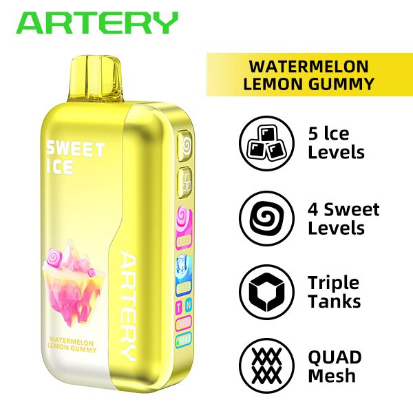 Best Deal Artery CL6 50,000 Puffs Disposable Vape 26mL 5 Pack - Watermelon Lemon Gummy