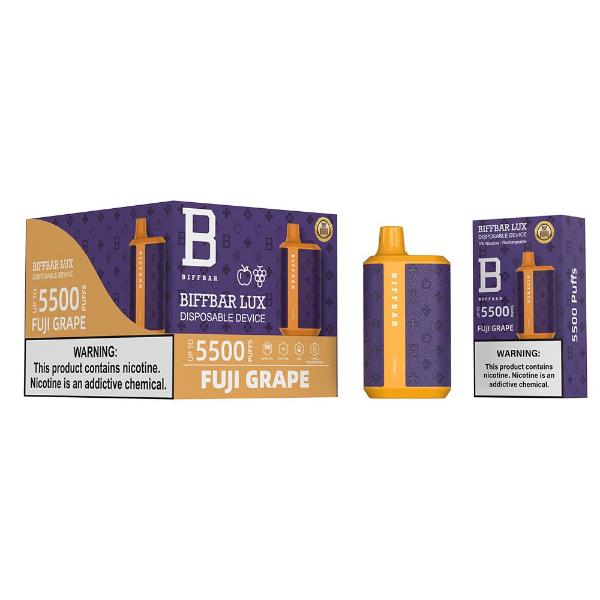 Biff Bar Luxx 5500 Puffs Disposable Vape 13mL 10 Pack  Best Flavor Fuji Grape