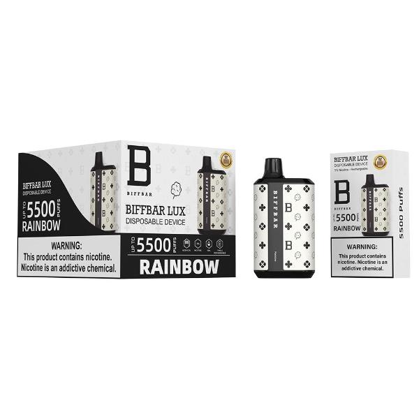 Biff Bar Luxx 5500 Puffs Disposable Vape 13mL 10 Pack Best Flavor Rainbow