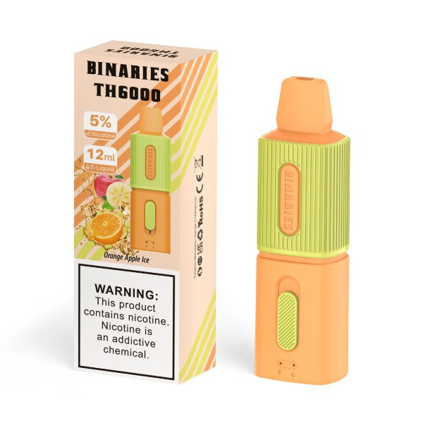 Best Deal HorizonTech Binaries Cabin TH6000 Puffs Disposable Vape 12mL Orange Apple Ice