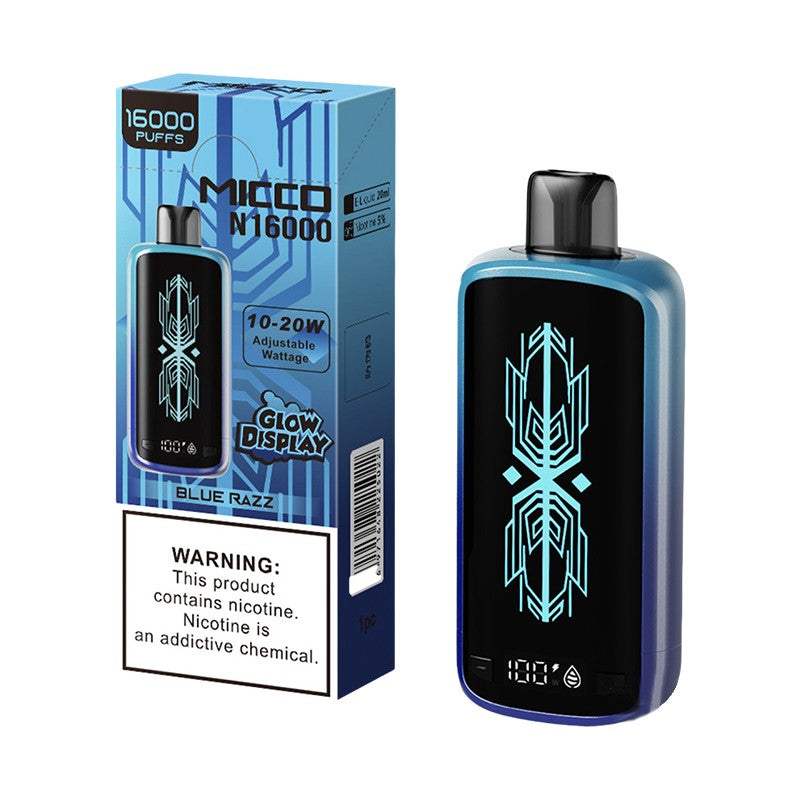 MICCO N16000 Disposable Vape 20mL Best Flavor Blue Razz