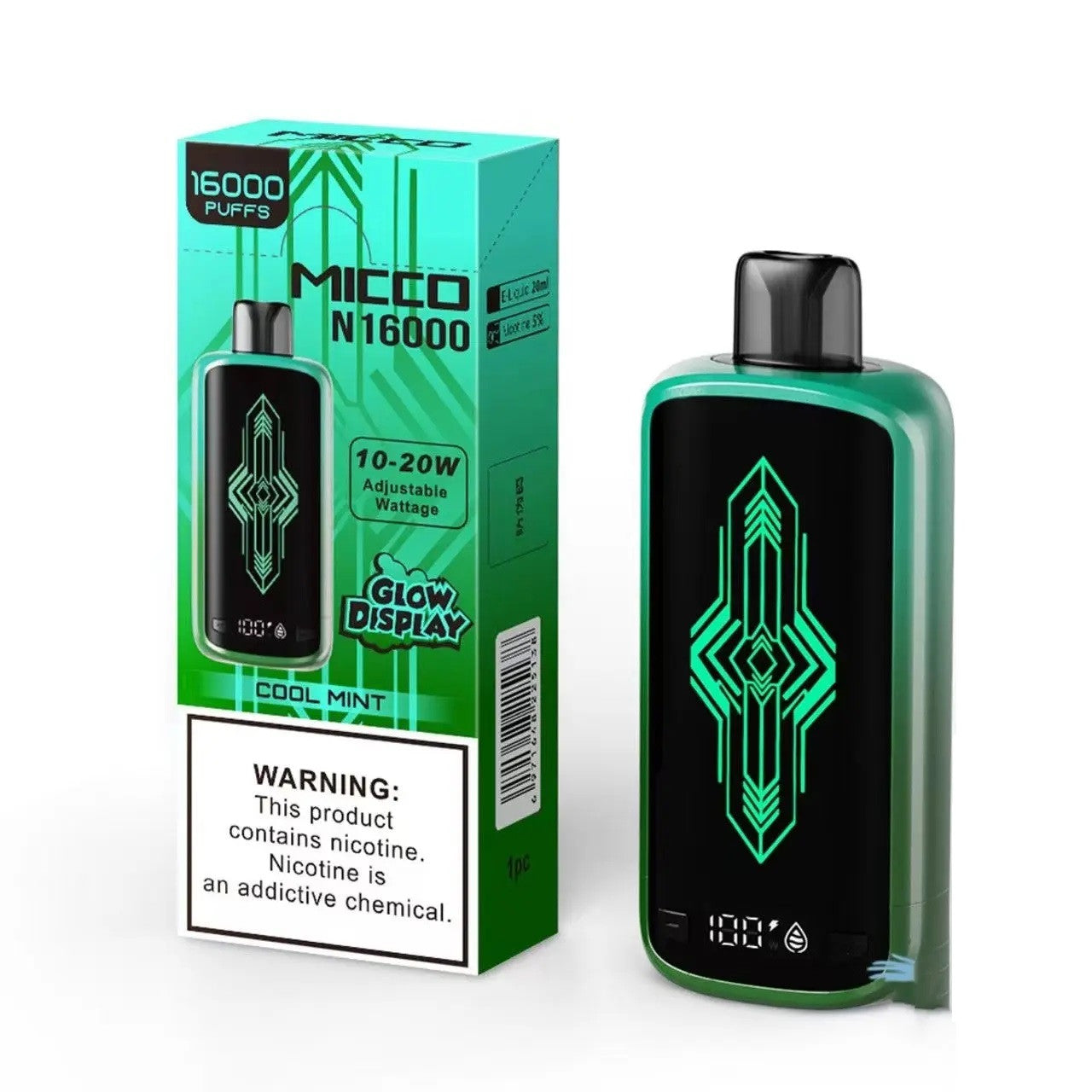 MICCO N16000 Disposable Vape 20mL Best Flavor Cool Mint