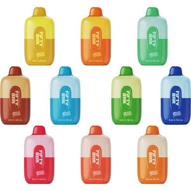 Best Deals Fifty Bar 6500 Puff Rechargeable Vape Disposable 16mL Best Flavors