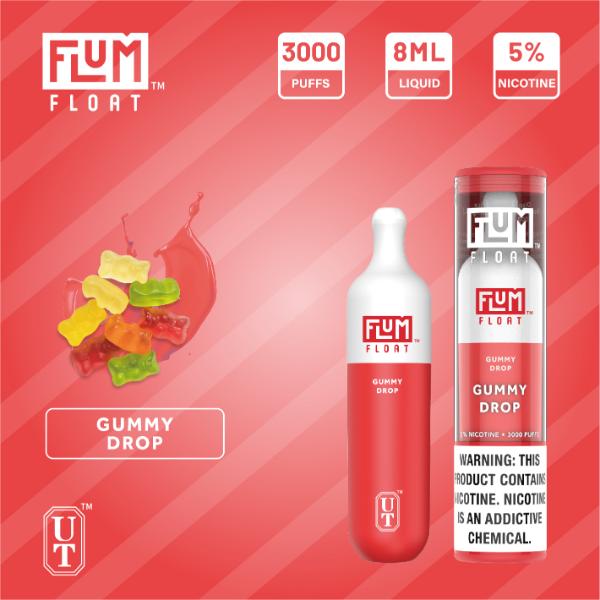 Flum Float 3000 Puffs Disposable Vape 8mL 10 Pack Best Flavor Gummy Drop