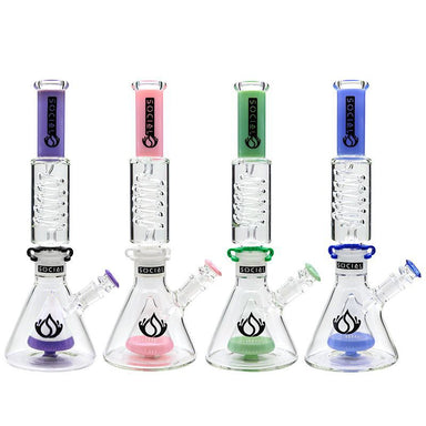 Best Deal Social Glass FURION Freezable Cone Perc Beaker Waterpipe Best Colors