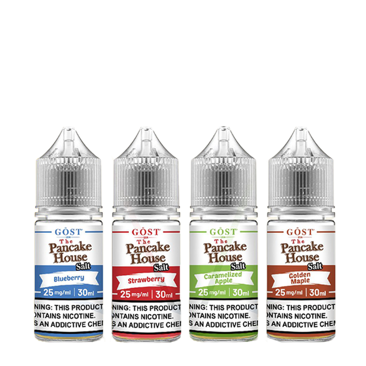 Pancake House Salt Vape Juice 30mL Best Flavors Blueberry Strawberry Caramelized Apple Golden Maple