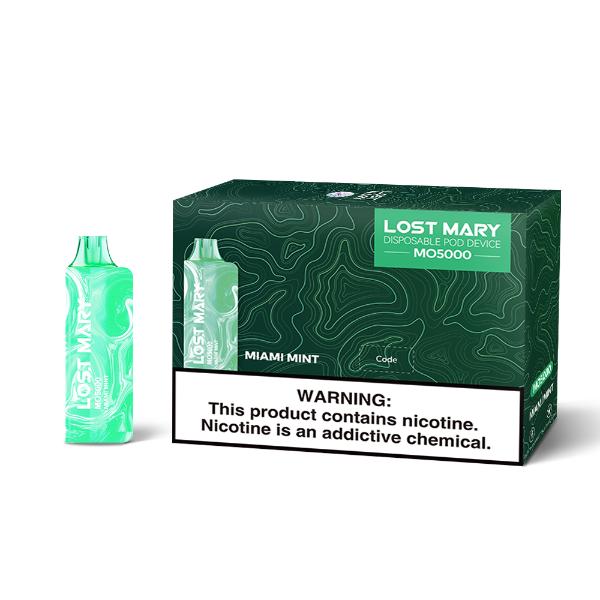 Lost Mary MO5000 4% Disposable Vape 10mL Best Flavor Miami Mint