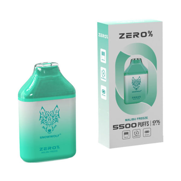 Snowwolf Zero 5500 Puffs 10 Pack Disposable Vape 14mL Best Flavor Malibu Freeze