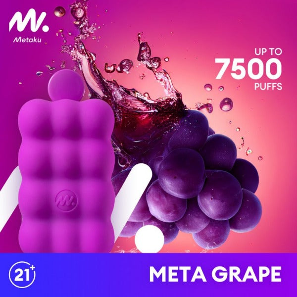  Best Deals Metaku Spongie 7500 Puffs Disposable Vape 12mL 5 Pack Best Flavor Meta Grape