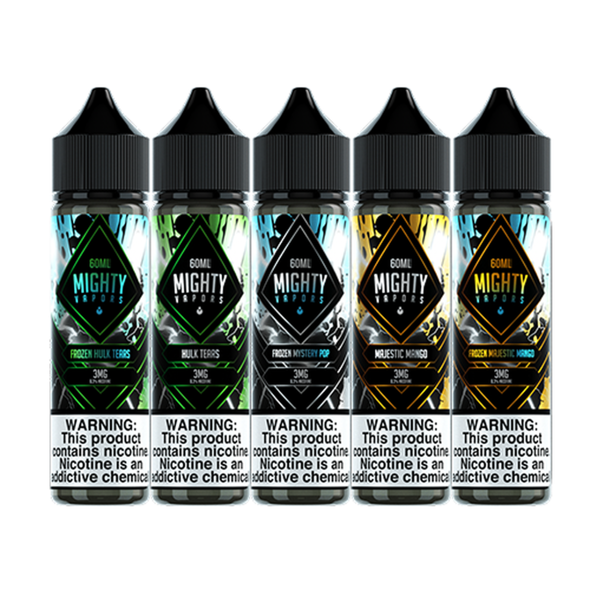 Mighty Vapors Vape Juice 60ML Best Flavors Frozen Hulk Tears Hulk Tears Frozen Mystery Pop Majestic Mango Frozen Majestic Mango