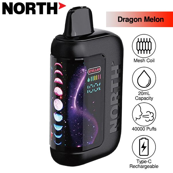 Best Deal North Stellar 40k Puffs Disposable Vape 20mL - Dragon Melon