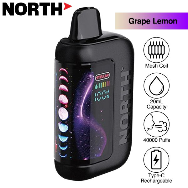 Best Deal North Stellar 40k Puffs Disposable Vape 20mL - Grape Lemon